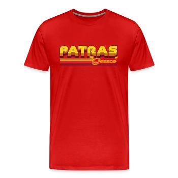 Patras: Mediterranean retro design - Men's Premium Organic T-Shirt - red - Front - Damien (186cm)