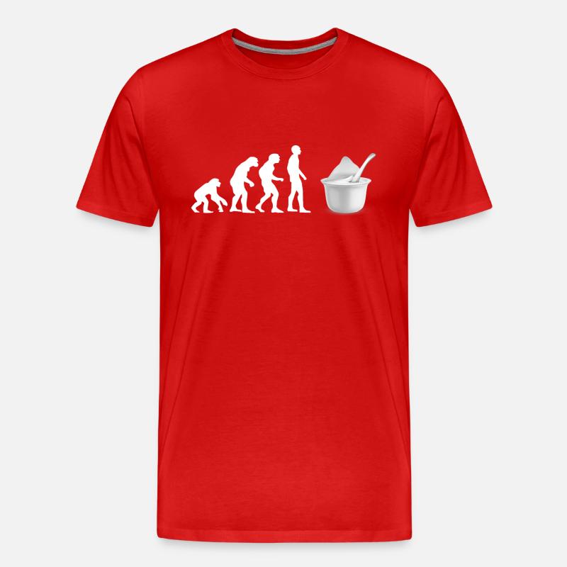 Joghurt Evolution - Männer Premium Bio T-Shirt - Rot