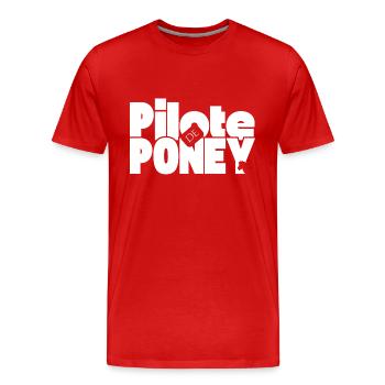 Pony Pilot - Men's Premium Organic T-Shirt - red - Front - Damien (186cm)