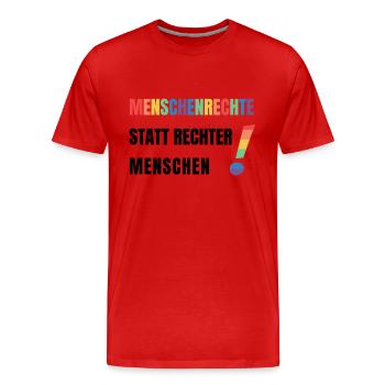 Demonstration für Menschenrechte LGBTQ Toleranz - Männer Premium Bio T-Shirt - Rot - Vorne - Damien (186cm)