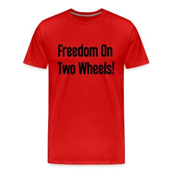 Freedom sur deux roues - Cyclist Design - T-shirt bio Premium Homme - rouge - Devant - Damien (186cm)