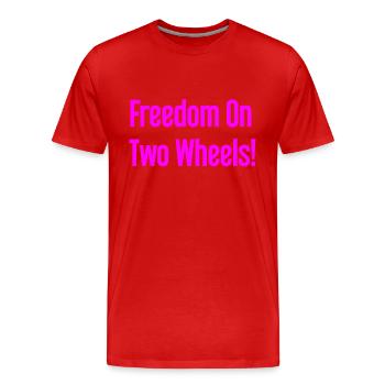 Freedom sur deux roues - Cyclist Design - T-shirt bio Premium Homme - rouge - Devant - Damien (186cm)