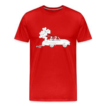Hochzeit - Männer Premium Bio T-Shirt - Rot - Vorne - Damien (186cm)