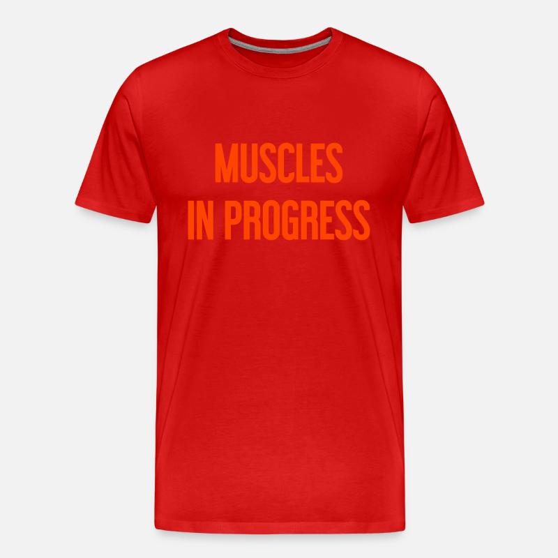 Muscles in Progress - Männer Premium Bio T-Shirt - Rot