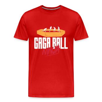 Gaga Ball Dodgeball Joueur de Gagaball Gaga Ball - T-shirt bio Premium Homme - rouge - Devant - Damien (186cm)