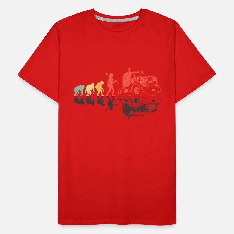 Trucker Evolution Driving Dad Trucker Father Truck Men's Premium Organic T-Shirt