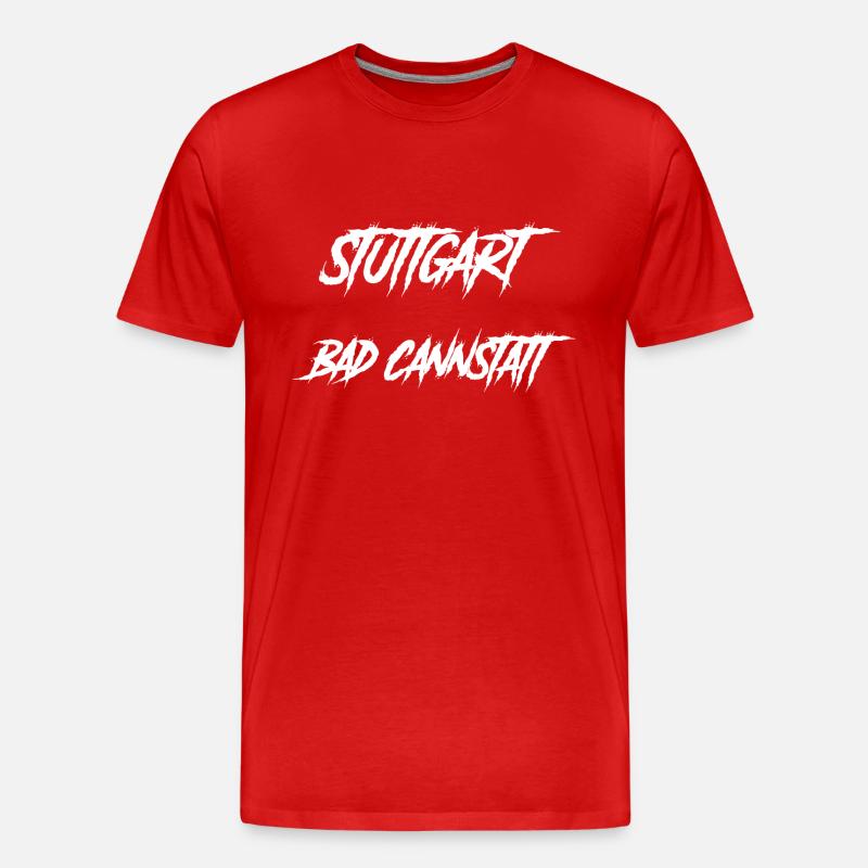 Stuttgart Bad Cannstatt Tshirt - Männer Premium Bio T-Shirt - Rot