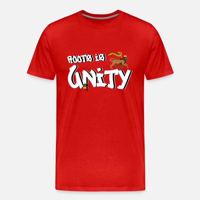 Roots is Unity - Männer Premium Bio T-Shirt - Rot