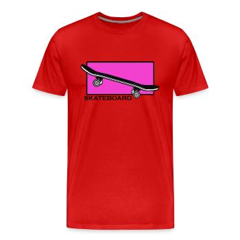 skateboard skater halfpipe sk8 grind skate - Men's Premium Organic T-Shirt - red - Front - Damien (186cm)