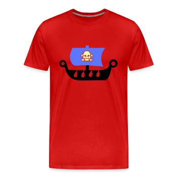 bateau pirate - T-shirt bio Premium Homme - rouge - Devant - Damien (186cm)