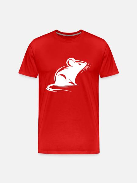 Mouse Drawing Tattoo Style - Men's Premium Organic T-Shirt - red