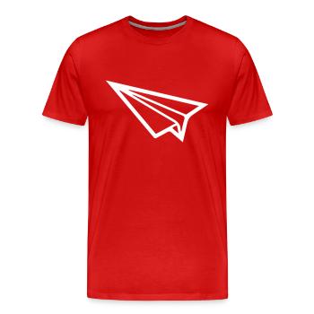 Avion en papier - T-shirt bio Premium Homme - rouge - Devant - Damien (186cm)