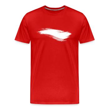 Brushstroke Line White - Men's Premium Organic T-Shirt - red - Front - Damien (186cm)
