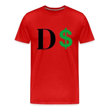 Lettre d dollar - T-shirt bio Premium Homme - rouge - Devant - Damien (186cm)