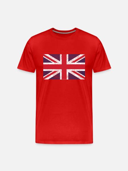 United Kingdom Vintage Union Uk British Flag - Men's Premium Organic T-Shirt - red