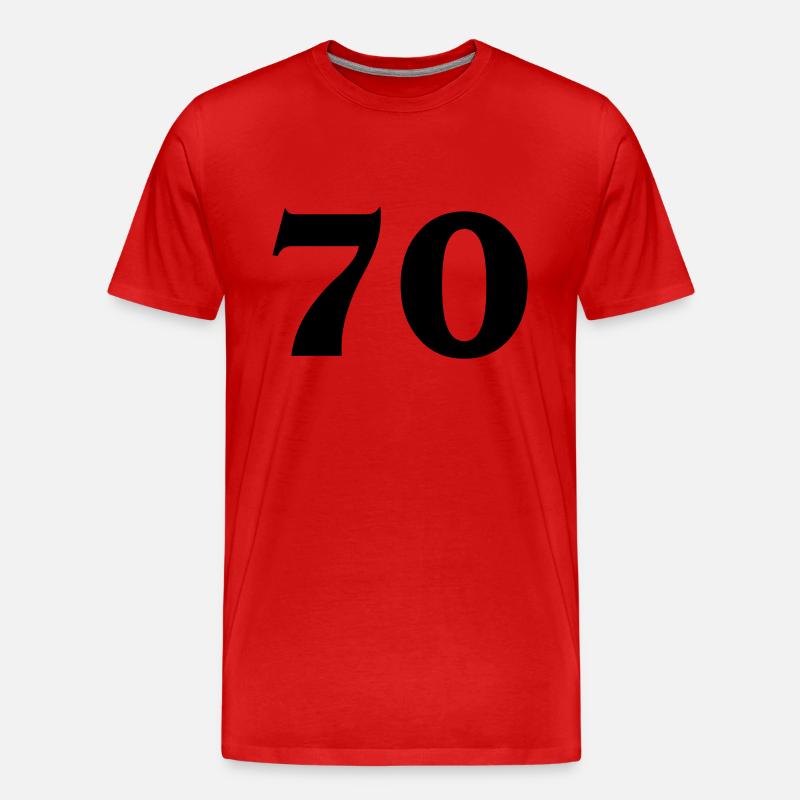Zahl 70 - Männer Premium Bio T-Shirt - Rot