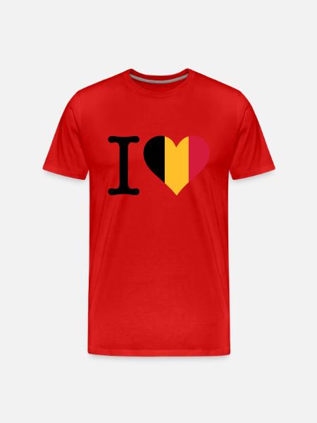 I Love Belgium - Men's Premium Organic T-Shirt - red