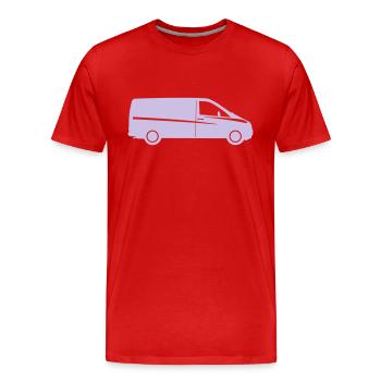 Kurier - Männer Premium Bio T-Shirt - Rot - Vorne - Damien (186cm)