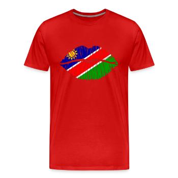 Kuss Namibia - Männer Premium Bio T-Shirt - Rot - Vorne - Damien (186cm)