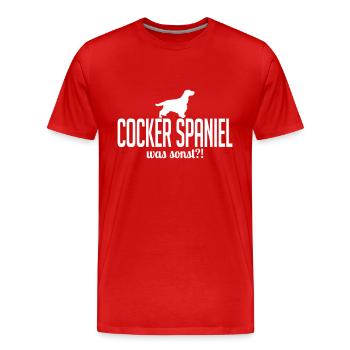 COCKER SPANIEL was sonst - Männer Premium Bio T-Shirt - Rot - Vorne - Damien (186cm)