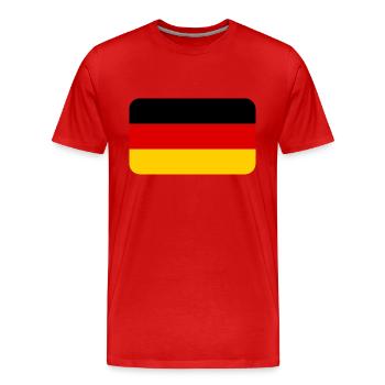 GERMANY FLAG round corner 400 dpi - Men's Premium Organic T-Shirt - red - Front - Damien (186cm)