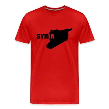 Syrie (ID: 002004) - T-shirt bio Premium Homme - rouge - Devant - Damien (186cm)