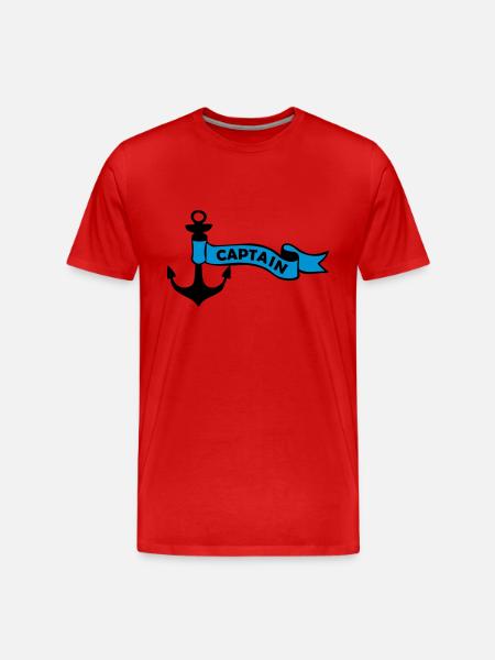 anker_captain_02 - T-shirt bio Premium Homme - rouge
