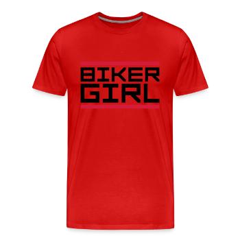 Balken Logo Biker - Männer Premium Bio T-Shirt - Rot - Vorne - Damien (186cm)