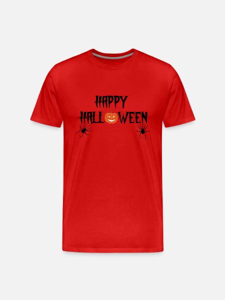 Happy Halloween - Männer Premium Bio T-Shirt - Rot