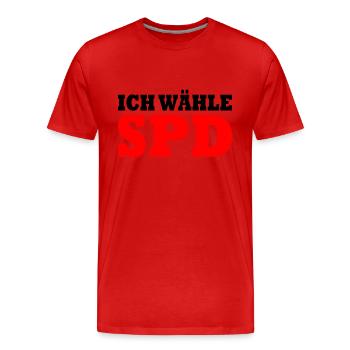 Ich wähle spd - Männer Premium Bio T-Shirt - Rot - Vorne - Damien (186cm)