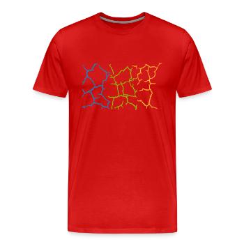 Floor Cracks Pattern Colorful - Men's Premium Organic T-Shirt - red - Front - Damien (186cm)