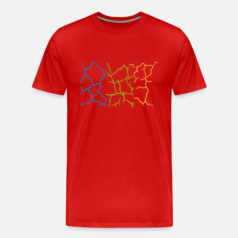 Boden Risse Muster Bunt - Männer Premium Bio T-Shirt - Rot