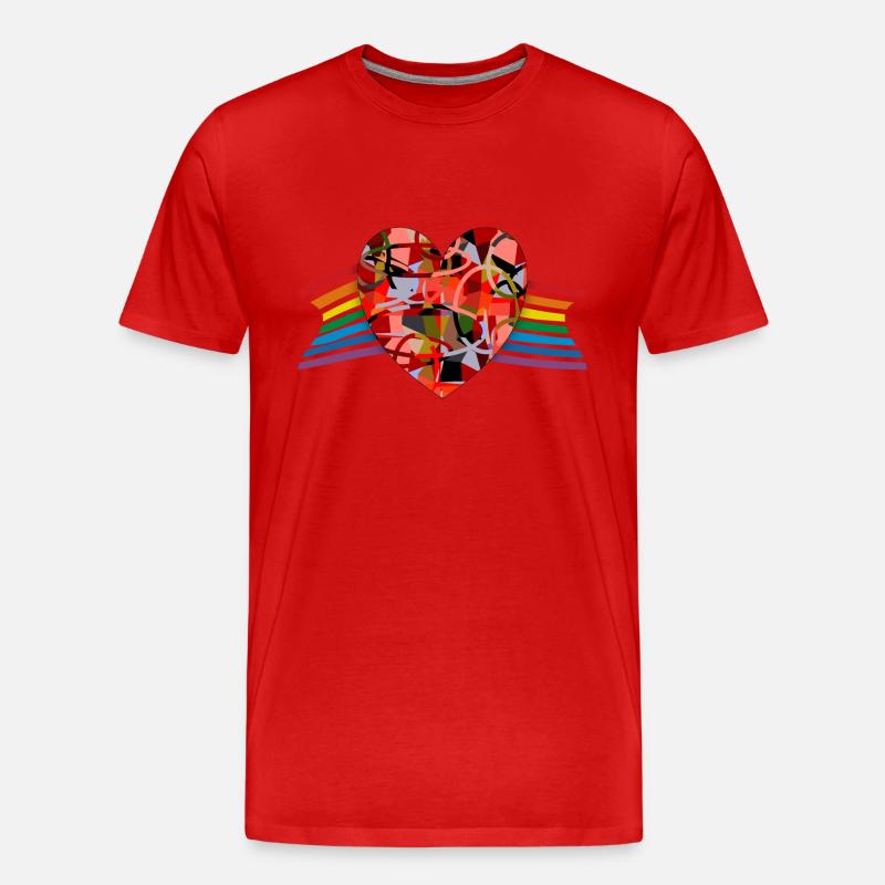 Herz - Männer Premium Bio T-Shirt - Rot