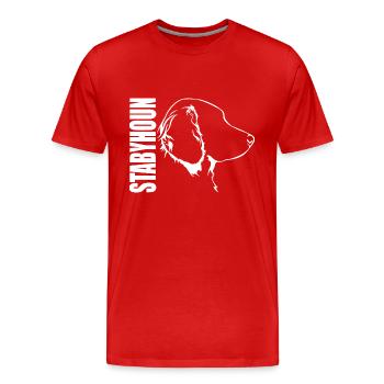 STABYHOUN Profil Chiens Wilsigns - T-shirt bio Premium Homme - rouge - Devant - Damien (186cm)