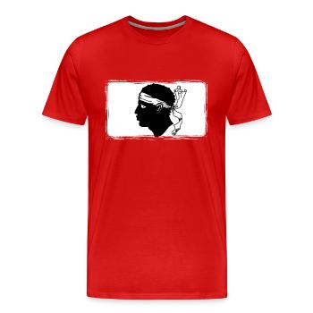 Corsica flag Corsica Flag Corsica Corsican - Men's Premium Organic T-Shirt - red - Front - Damien (186cm)