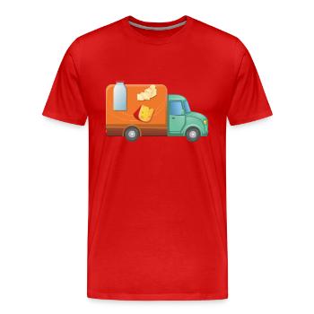Lieferdienst Milch Wagen - Männer Premium Bio T-Shirt - Rot - Vorne - Damien (186cm)