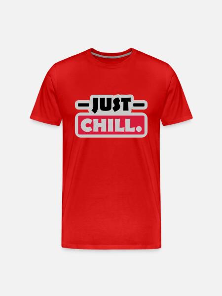 Just Chill Text Logo - Men's Premium Organic T-Shirt - red