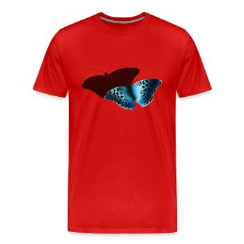 Blue Butterfly - Men's Premium Organic T-Shirt - red - Front - Damien (186cm)