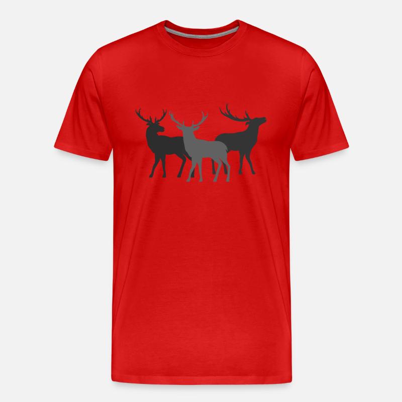 Hirsch - Männer Premium Bio T-Shirt - Rot