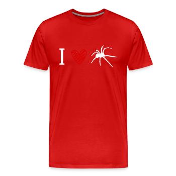 Spinne Tier Ich liebe Spinnen Tarantel - Männer Premium Bio T-Shirt - Rot - Vorne - Damien (186cm)