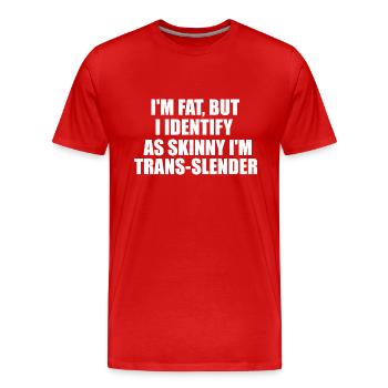 drôle de citation grasse - T-shirt bio Premium Homme - rouge - Devant - Damien (186cm)