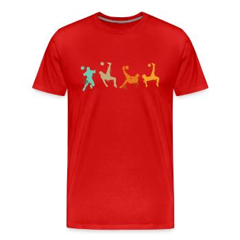 Football Footballeur Attaquant Garçons Coupe du Monde Hommes - T-shirt bio Premium Homme - rouge - Devant - Damien (186cm)