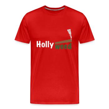 HollyWeed white - Männer Premium Bio T-Shirt - Rot - Vorne - Damien (186cm)