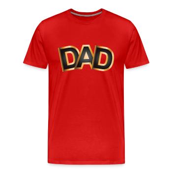 Papa ist golden - Männer Premium Bio T-Shirt - Rot - Vorne - Damien (186cm)