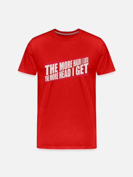I get more head - Men's Premium Organic T-Shirt - red