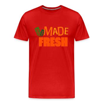 Fait frais - T-shirt bio Premium Homme - rouge - Devant - Damien (186cm)