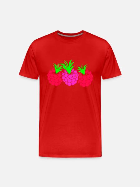 Himbeeren - Männer Premium Bio T-Shirt - Rot