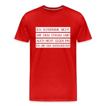 Bademeister - Männer Premium Bio T-Shirt - Rot - Vorne - Damien (186cm)