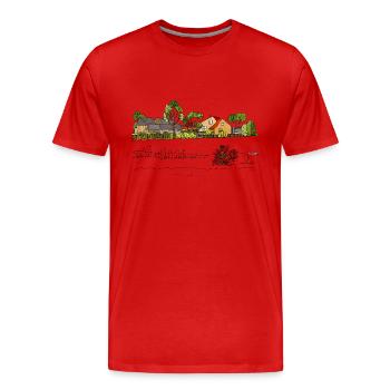 Rural landscape - Men's Premium Organic T-Shirt - red - Front - Damien (186cm)