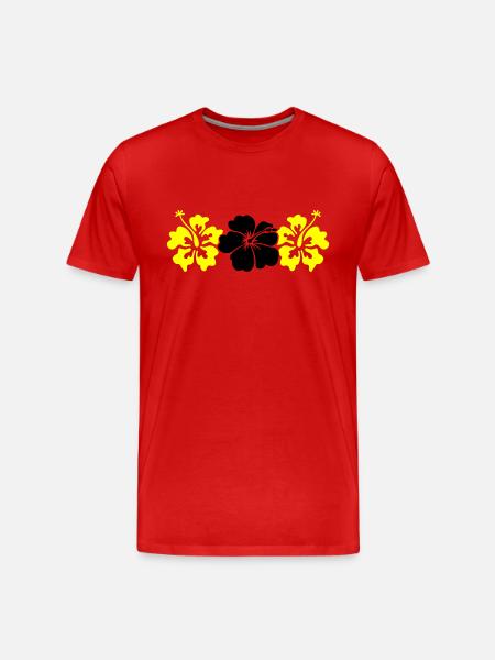 Fleurs d’hibiscus - T-shirt bio Premium Homme - rouge